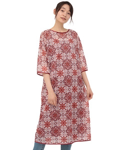 チチカカ（チチカカ）の「バティックタイルワンピース（ワンピース・レディース・レッド/イエロー/ブルー・FREE）」の9枚目の写真