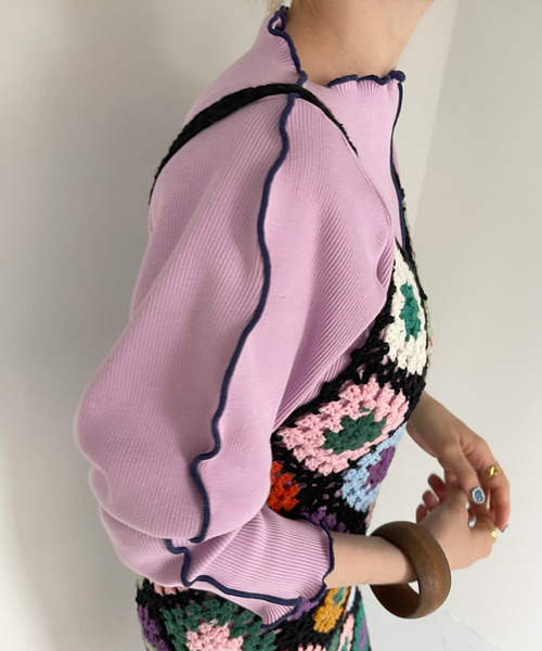 SANSeLF（サンセルフ）の「【SANSeLF】Se mellow rib tops sanwt7（ニット/セーター・レディース・ホワイト/パープル/ミント・FREE）」の13枚目の写真