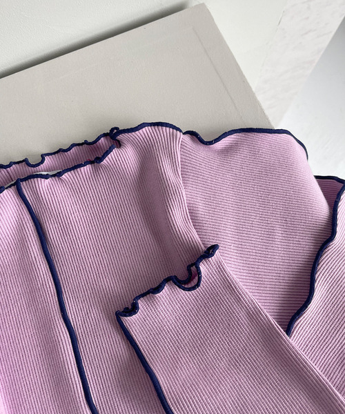 SANSeLF（サンセルフ）の「【SANSeLF】Se mellow rib tops sanwt7（ニット/セーター・レディース・ホワイト/パープル/ミント・FREE）」の15枚目の写真