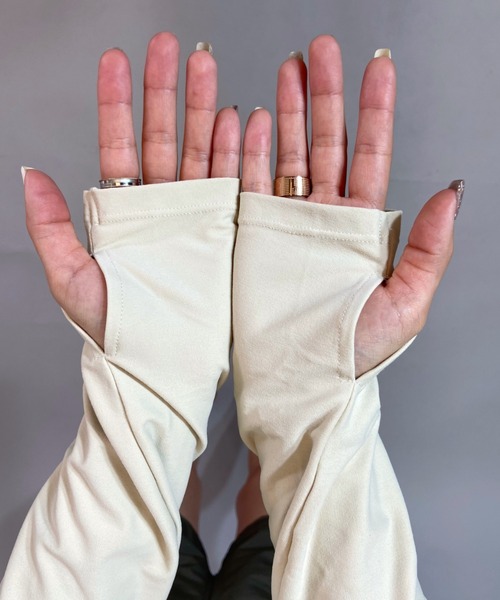 Ocean Pacific（オーシャンパシフィック）の「OP/オーピー 水陸両用無地 ラッシュロンT 521452（ラッシュガード・レディース・ホワイト/ブラック/ベージュ/グリーン・M/L）」の9枚目の写真