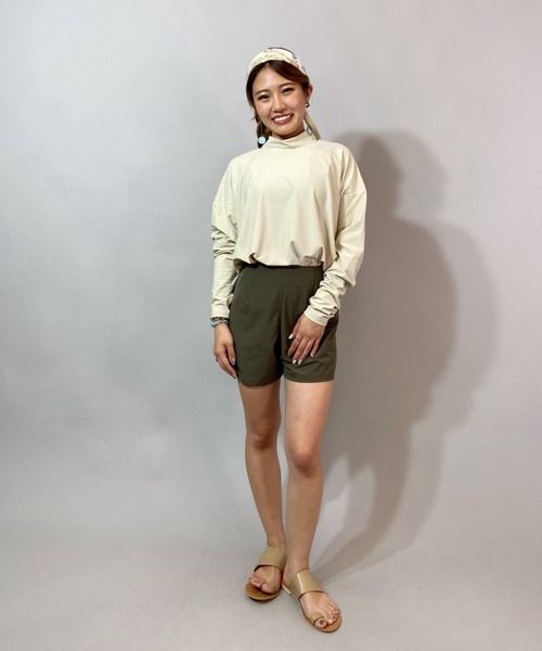 Ocean Pacific（オーシャンパシフィック）の「OP/オーピー 水陸両用無地 ラッシュロンT 521452（ラッシュガード・レディース・ホワイト/ブラック/ベージュ/グリーン・M/L）」の10枚目の写真