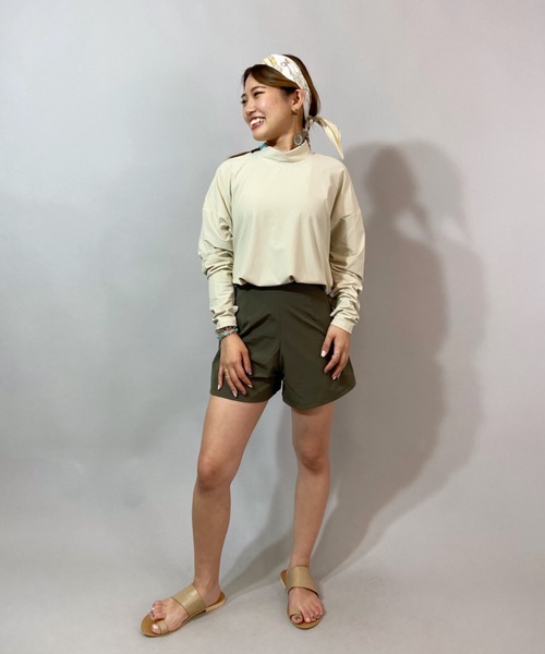 Ocean Pacific（オーシャンパシフィック）の「OP/オーピー 水陸両用無地 ラッシュロンT 521452（ラッシュガード・レディース・ホワイト/ブラック/ベージュ/グリーン・M/L）」の11枚目の写真