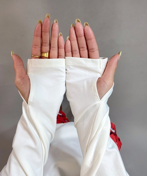 Ocean Pacific（オーシャンパシフィック）の「OP/オーピー 水陸両用無地 ラッシュロンT 521452（ラッシュガード・レディース・ホワイト/ブラック/ベージュ/グリーン・M/L）」の21枚目の写真