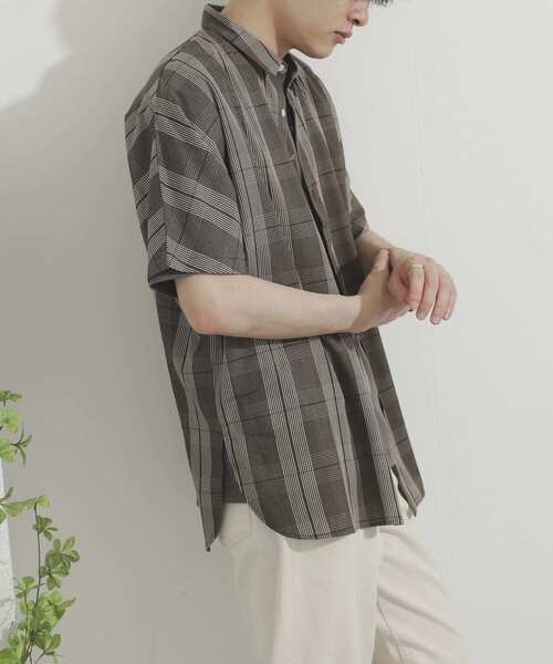 SENSE OF PLACE by URBAN RESEARCH（センスオブプレイスバイアーバンリサーチ）の「ドルマンスリーブシャツ(5分袖)（シャツ/ブラウス・メンズ・グリーン/ベージュ/モカ/ライトベージュ/ブラウン系その他/ライトブルー/ブラウン・MEDIUM/LARGE）」の4枚目の写真