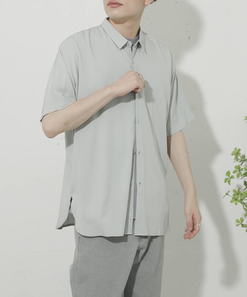 SENSE OF PLACE by URBAN RESEARCH（センスオブプレイスバイアーバンリサーチ）の「ドルマンスリーブシャツ(5分袖)（シャツ/ブラウス・メンズ・グリーン/ベージュ/モカ/ライトベージュ/ブラウン系その他/ライトブルー/ブラウン・MEDIUM/LARGE）」の7枚目の写真