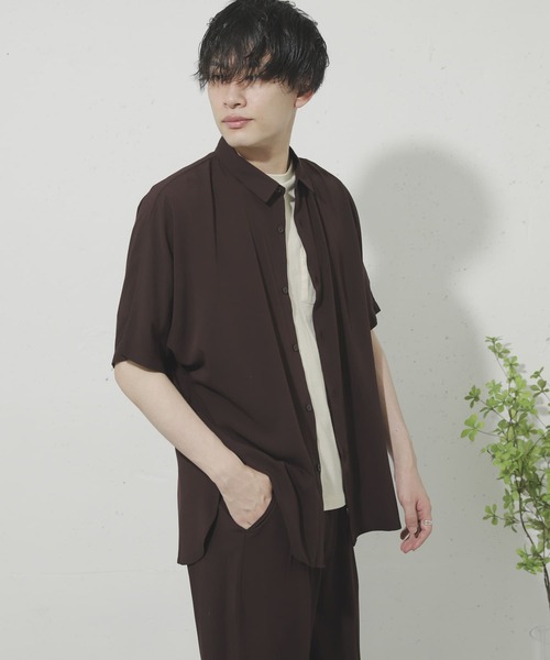 SENSE OF PLACE by URBAN RESEARCH（センスオブプレイスバイアーバンリサーチ）の「ドルマンスリーブシャツ(5分袖)（シャツ/ブラウス・メンズ・グリーン/ベージュ/モカ/ライトベージュ/ブラウン系その他/ライトブルー/ブラウン・MEDIUM/LARGE）」の9枚目の写真