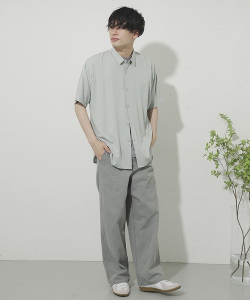 SENSE OF PLACE by URBAN RESEARCH（センスオブプレイスバイアーバンリサーチ）の「ドルマンスリーブシャツ(5分袖)（シャツ/ブラウス・メンズ・グリーン/ベージュ/モカ/ライトベージュ/ブラウン系その他/ライトブルー/ブラウン・MEDIUM/LARGE）」の15枚目の写真