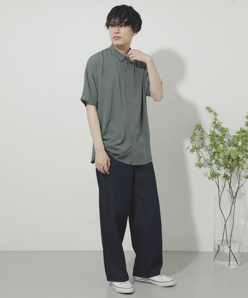 SENSE OF PLACE by URBAN RESEARCH（センスオブプレイスバイアーバンリサーチ）の「ドルマンスリーブシャツ(5分袖)（シャツ/ブラウス・メンズ・グリーン/ベージュ/モカ/ライトベージュ/ブラウン系その他/ライトブルー/ブラウン・MEDIUM/LARGE）」の20枚目の写真