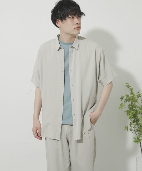 SENSE OF PLACE by URBAN RESEARCH（センスオブプレイスバイアーバンリサーチ）の「ドルマンスリーブシャツ(5分袖)（シャツ/ブラウス・メンズ・グリーン/ベージュ/モカ/ライトベージュ/ブラウン系その他/ライトブルー/ブラウン・MEDIUM/LARGE）」の21枚目の写真