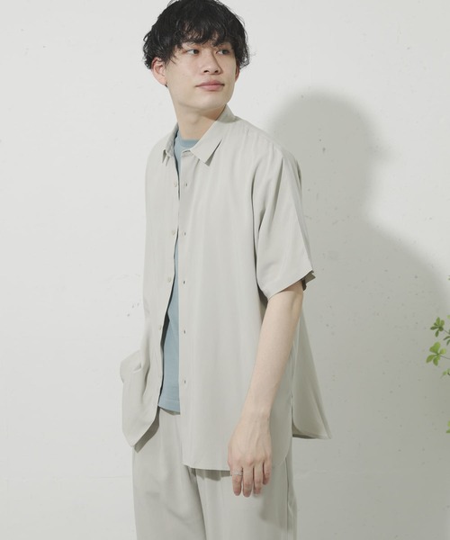 SENSE OF PLACE by URBAN RESEARCH（センスオブプレイスバイアーバンリサーチ）の「ドルマンスリーブシャツ(5分袖)（シャツ/ブラウス・メンズ・グリーン/ベージュ/モカ/ライトベージュ/ブラウン系その他/ライトブルー/ブラウン・MEDIUM/LARGE）」の22枚目の写真