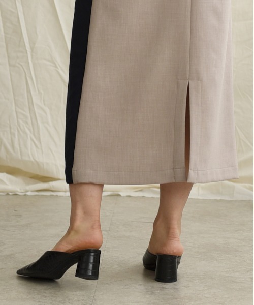 LHELBIE（レルビエ）の「バイカラーストリングスワンピース（ワンピース・レディース・ブラック/ベージュ/ダークグレー・M）」の8枚目の写真