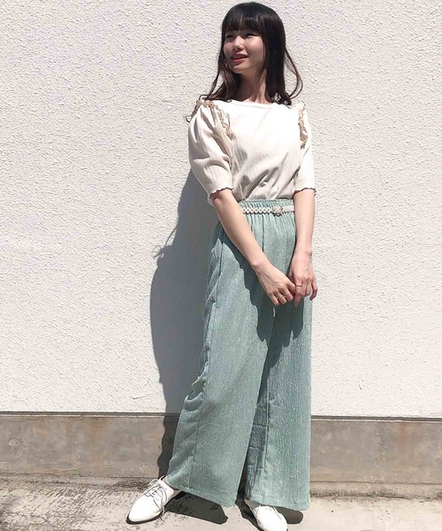 Clice de Paris（クリシェドゥパリス）の「K/シャイニーパンツ（その他パンツ・レディース・ブラック/オフホワイト/ミント・ONESIZE）」の3枚目の写真