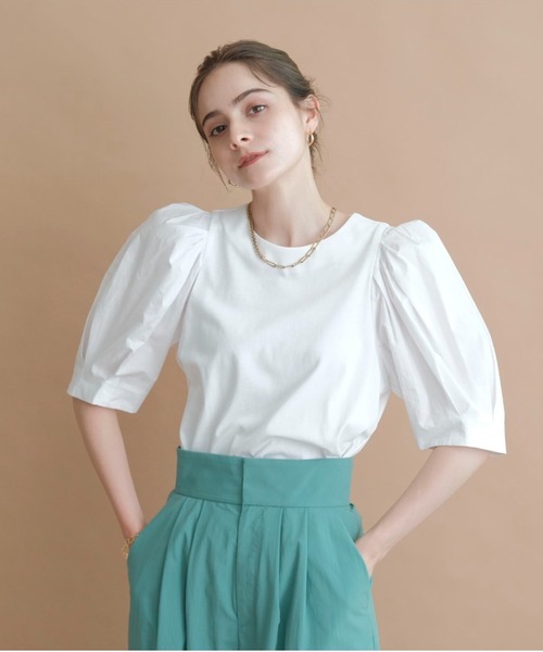 【1度着用のみ美品】 カデュネ 袖コンシャスカットソー シャツ ブラウス CADUNE（カデュネ）の「袖コンシャスカットソー（Tシャツ