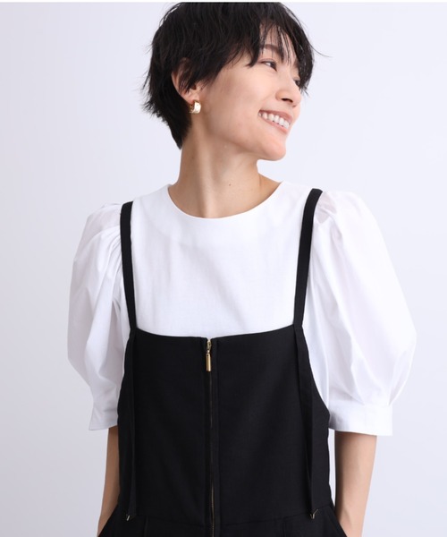 【1度着用のみ美品】 カデュネ 袖コンシャスカットソー シャツ ブラウス CADUNE（カデュネ）の「袖コンシャスカットソー（Tシャツ