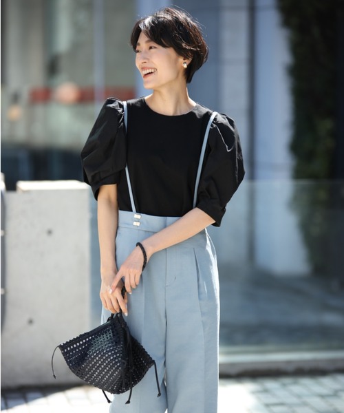 【1度着用のみ美品】 カデュネ 袖コンシャスカットソー シャツ ブラウス CADUNE（カデュネ）の「袖コンシャスカットソー（Tシャツ