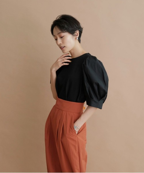 【1度着用のみ美品】 カデュネ 袖コンシャスカットソー シャツ ブラウス CADUNE（カデュネ）の「袖コンシャスカットソー（Tシャツ