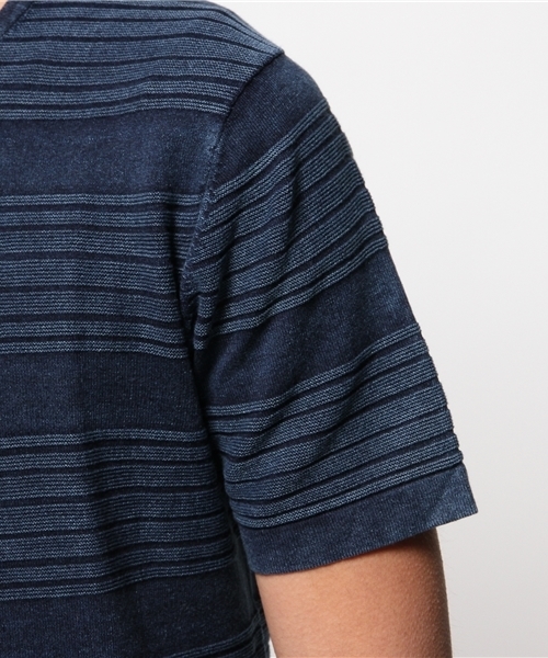 Denime（ドゥニーム）の「【SUFFE】KNIT BORDER SHORT-SLEEVE TEE/スッフェ　半袖ニットボーダーTシャツ（Tシャツ/カットソー・メンズ・ホワイト/ネイビー・MEDIUM/LARGE）」の7枚目の写真