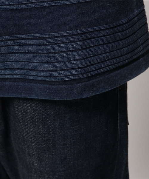 Denime（ドゥニーム）の「【SUFFE】KNIT BORDER SHORT-SLEEVE TEE/スッフェ　半袖ニットボーダーTシャツ（Tシャツ/カットソー・メンズ・ホワイト/ネイビー・MEDIUM/LARGE）」の8枚目の写真