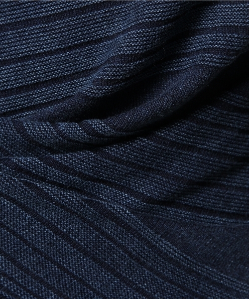 Denime（ドゥニーム）の「【SUFFE】KNIT BORDER SHORT-SLEEVE TEE/スッフェ　半袖ニットボーダーTシャツ（Tシャツ/カットソー・メンズ・ホワイト/ネイビー・MEDIUM/LARGE）」の9枚目の写真