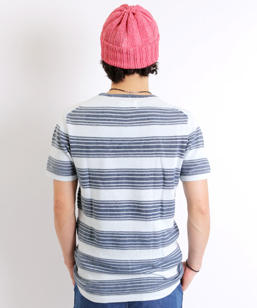 Denime（ドゥニーム）の「【SUFFE】KNIT BORDER SHORT-SLEEVE TEE/スッフェ　半袖ニットボーダーTシャツ（Tシャツ/カットソー・メンズ・ホワイト/ネイビー・MEDIUM/LARGE）」の11枚目の写真