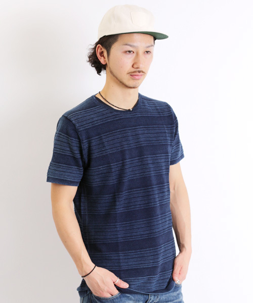 Denime（ドゥニーム）の「【SUFFE】KNIT BORDER SHORT-SLEEVE TEE/スッフェ　半袖ニットボーダーTシャツ（Tシャツ/カットソー・メンズ・ホワイト/ネイビー・MEDIUM/LARGE）」の12枚目の写真