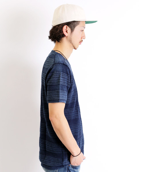 Denime（ドゥニーム）の「【SUFFE】KNIT BORDER SHORT-SLEEVE TEE/スッフェ　半袖ニットボーダーTシャツ（Tシャツ/カットソー・メンズ・ホワイト/ネイビー・MEDIUM/LARGE）」の13枚目の写真