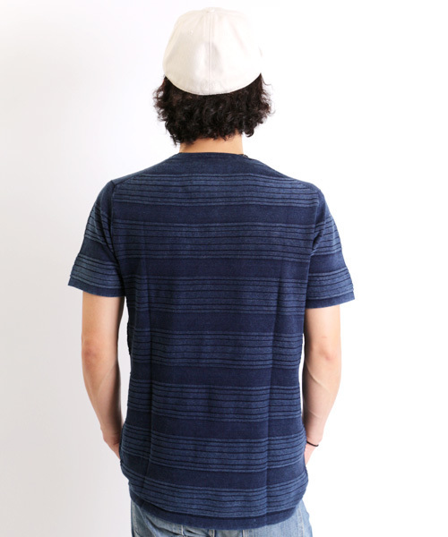 Denime（ドゥニーム）の「【SUFFE】KNIT BORDER SHORT-SLEEVE TEE/スッフェ　半袖ニットボーダーTシャツ（Tシャツ/カットソー・メンズ・ホワイト/ネイビー・MEDIUM/LARGE）」の14枚目の写真