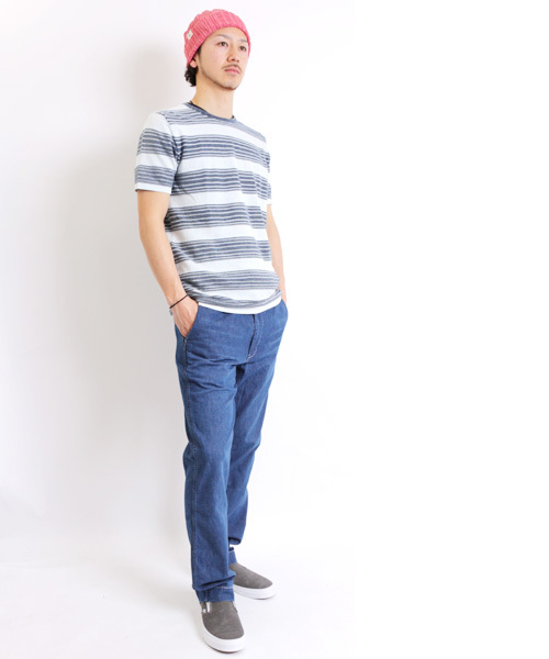 Denime（ドゥニーム）の「【SUFFE】KNIT BORDER SHORT-SLEEVE TEE/スッフェ　半袖ニットボーダーTシャツ（Tシャツ/カットソー・メンズ・ホワイト/ネイビー・MEDIUM/LARGE）」の16枚目の写真