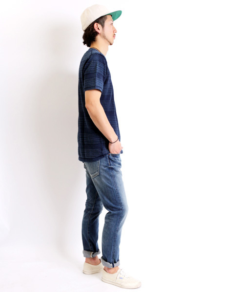 Denime（ドゥニーム）の「【SUFFE】KNIT BORDER SHORT-SLEEVE TEE/スッフェ　半袖ニットボーダーTシャツ（Tシャツ/カットソー・メンズ・ホワイト/ネイビー・MEDIUM/LARGE）」の20枚目の写真