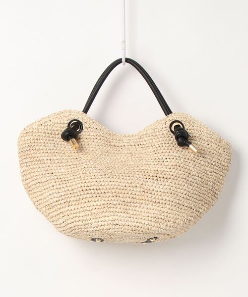 VIOLAd'ORO（ヴィオラドーロ）の「【VIOLAd'ORO】ラフィアトートバッグ（トートバッグ・レディース・ベージュ・FREE）」の2枚目の写真