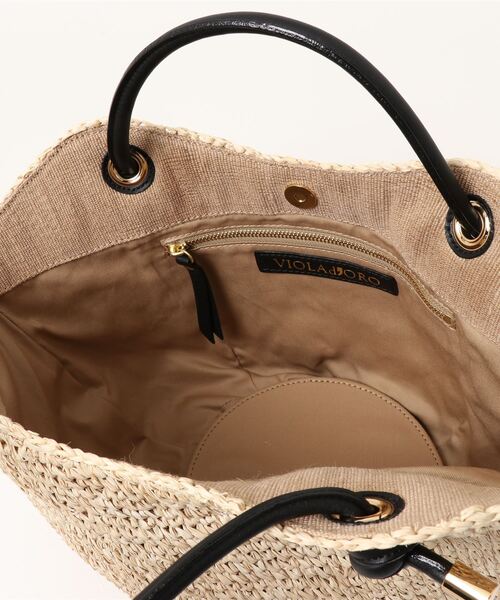 VIOLAd'ORO（ヴィオラドーロ）の「【VIOLAd'ORO】ラフィアトートバッグ（トートバッグ・レディース・ベージュ・FREE）」の4枚目の写真