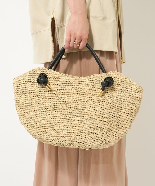 VIOLAd'ORO（ヴィオラドーロ）の「【VIOLAd'ORO】ラフィアトートバッグ（トートバッグ・レディース・ベージュ・FREE）」の7枚目の写真