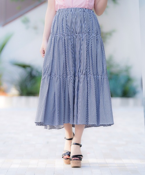 MIIA（ミーア）の「ギャザーティアードスカート（スカート・レディース・ピンク/その他/ブルー・FREE）」の19枚目の写真