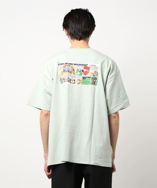 Right-on（ライトオン）の「「Vintage Kelloggs」プリントTシャツ（Tシャツ/カットソー・メンズ・ブラック/オフホワイト/グリーン・M/L/XL）」の6枚目の写真