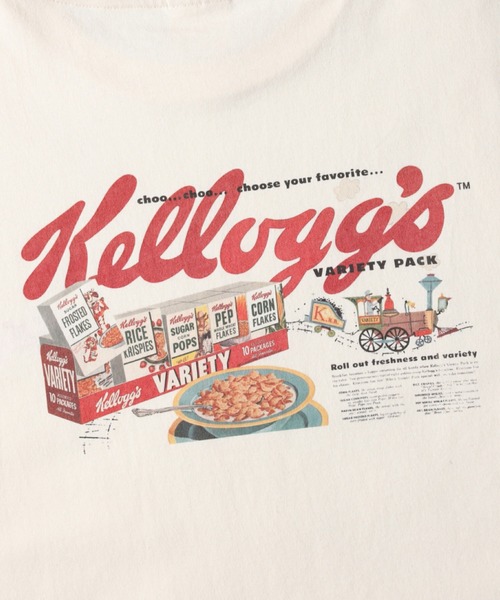 Right-on（ライトオン）の「「Vintage Kelloggs」プリントTシャツ（Tシャツ/カットソー・メンズ・ブラック/オフホワイト/グリーン・M/L/XL）」の14枚目の写真