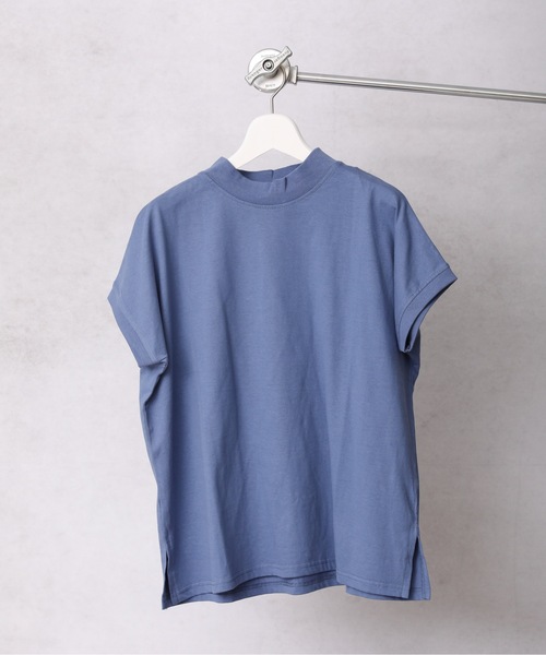 ap retro(アプレトロ)の「バックロゴモックネックフレンチスリーブTEE【ZOZO限定アイテム】(Tシャツ/カットソー・レディース・チャコールグレー/ライトブルー/ブラック/ベージュ/カーキ/アイボリー/ブルーグリーン/ライトベージュ・FREE)」の14枚目の写真