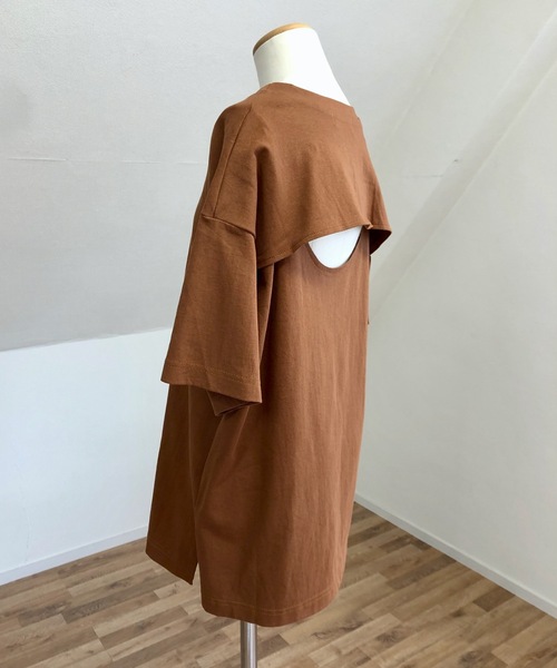 UNFIELD（アンフィールド）の「【UNFIELD バックオープンTシャツ】（Tシャツ/カットソー・レディース・チャコールグレー/アイボリー/レンガ・FREE）」の19枚目の写真