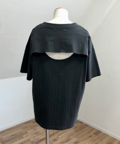 UNFIELD（アンフィールド）の「【UNFIELD バックオープンTシャツ】（Tシャツ/カットソー・レディース・チャコールグレー/アイボリー/レンガ・FREE）」の21枚目の写真