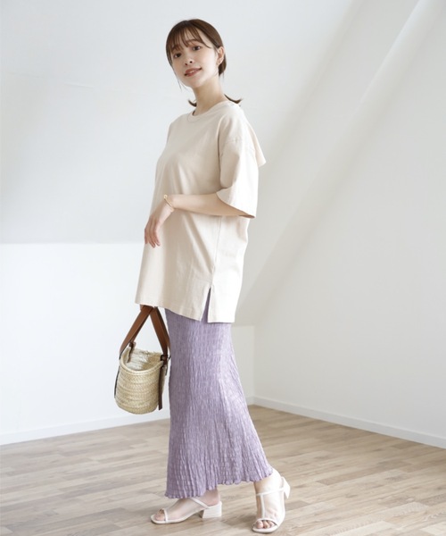 UNFIELD（アンフィールド）の「【UNFIELD バックオープンTシャツ】（Tシャツ/カットソー・レディース・チャコールグレー/アイボリー/レンガ・FREE）」の6枚目の写真