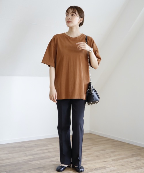 UNFIELD（アンフィールド）の「【UNFIELD バックオープンTシャツ】（Tシャツ/カットソー・レディース・チャコールグレー/アイボリー/レンガ・FREE）」の14枚目の写真