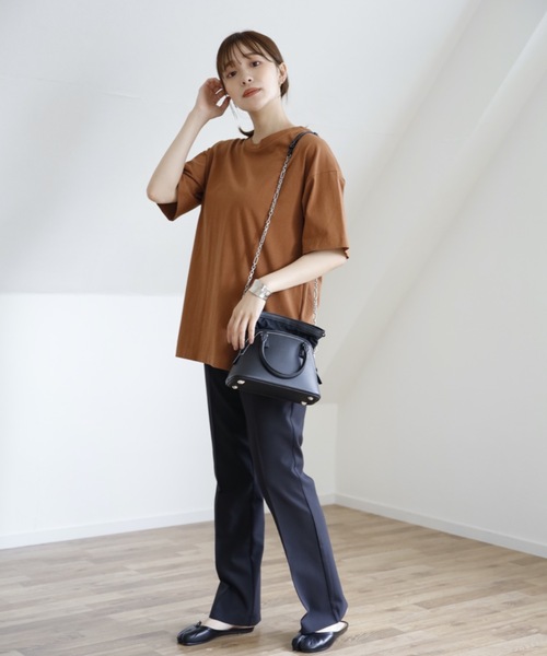 UNFIELD（アンフィールド）の「【UNFIELD バックオープンTシャツ】（Tシャツ/カットソー・レディース・チャコールグレー/アイボリー/レンガ・FREE）」の16枚目の写真