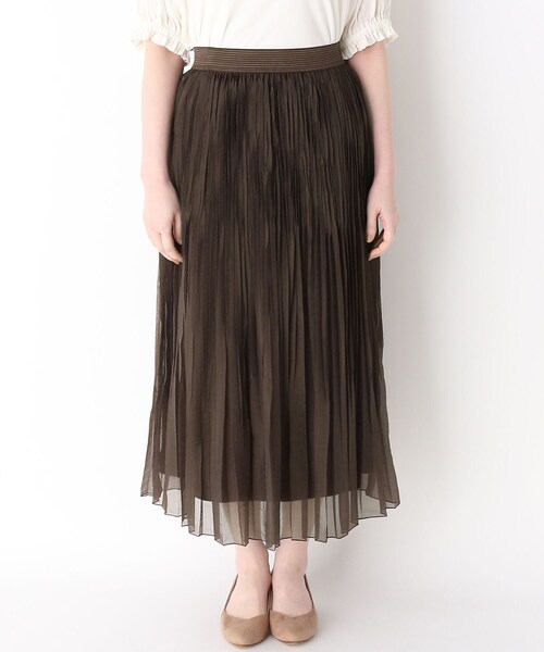 Modify（モディファイ）の「◆ランダムプリーツオーガンジースカート（スカート・レディース・ダークブラウン/ネイビー・40/42）」の6枚目の写真