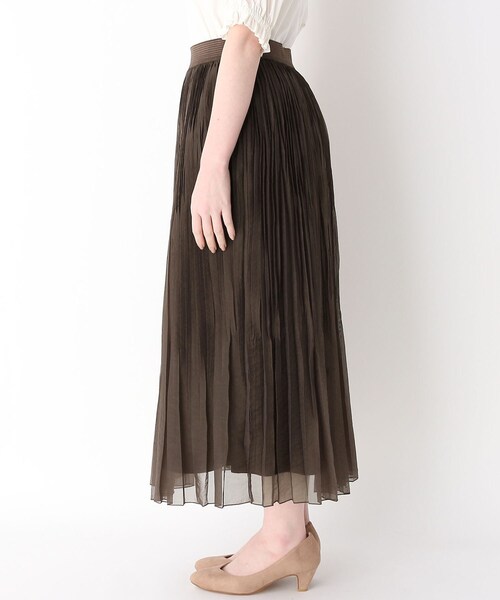 Modify（モディファイ）の「◆ランダムプリーツオーガンジースカート（スカート・レディース・ダークブラウン/ネイビー・40/42）」の3枚目の写真