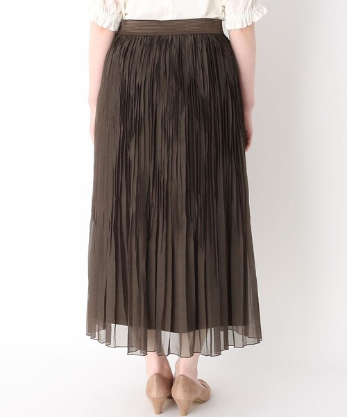 Modify（モディファイ）の「◆ランダムプリーツオーガンジースカート（スカート・レディース・ダークブラウン/ネイビー・40/42）」の7枚目の写真
