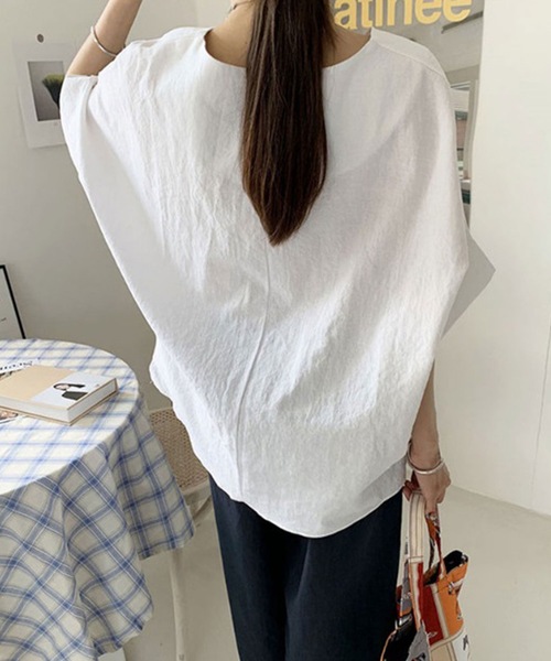 LUGG NAGG（ラグナグ）の「コットンオーバーシルエットプルオーバー（シャツ/ブラウス・レディース・ホワイト/モカ・XL/M/L）」の5枚目の写真