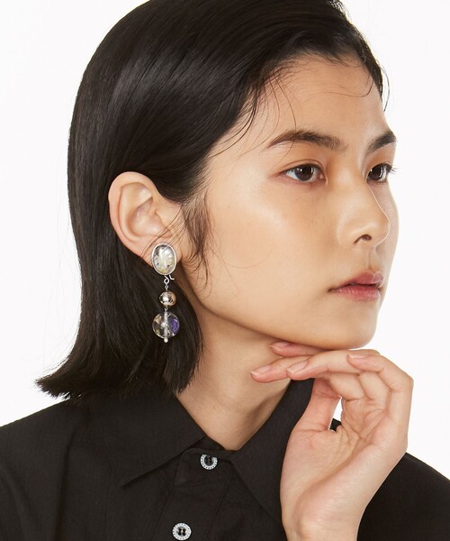 ANEVER（アンエバー）の「【平手友梨奈さん着用】OVAL 2WAY DROPPED イヤリング（イヤリング・レディース・シルバー系/ゴールド系・F）」の2枚目の写真