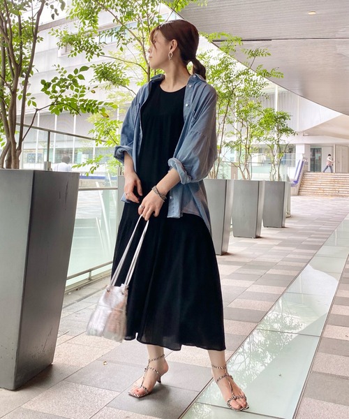 RIVE DROITE（リヴドロワ）の「バックシャンティアードワンピース（ワンピース・レディース・ピンク/ブラック・FREE）」の15枚目の写真