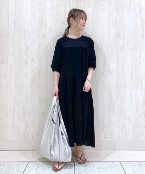 RIVE DROITE（リヴドロワ）の「バックシャンティアードワンピース（ワンピース・レディース・ピンク/ブラック・FREE）」の16枚目の写真