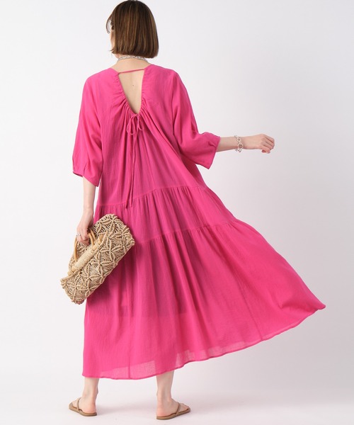 RIVE DROITE（リヴドロワ）の「バックシャンティアードワンピース（ワンピース・レディース・ピンク/ブラック・FREE）」の21枚目の写真