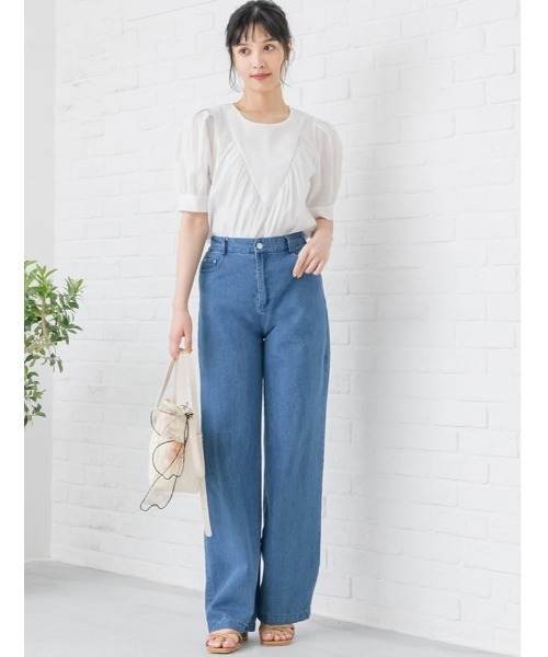 fifth（フィフス）の「オーガンジーフラワースカーフ（バンダナ/スカーフ・レディース・ベージュ/ネイビー・FREE）」の3枚目の写真